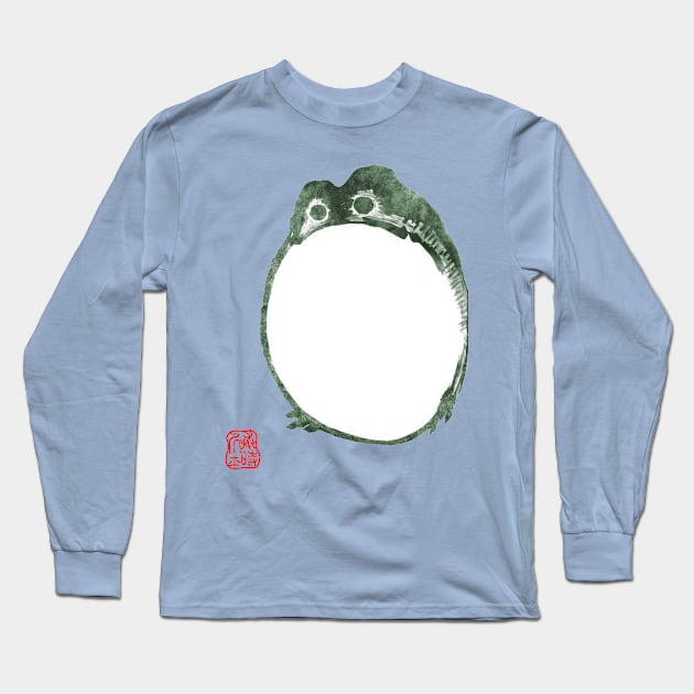 Melancholy Sad Japanese Frog Toad 19th Century Long Sleeve T-Shirt by Pixelchicken